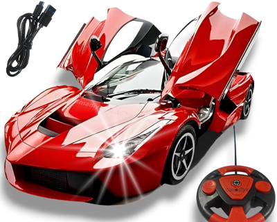 Big Size Rechargeable Racing Car with Remote Control Sports with Openable Doors High Performance Rc Car with Led Lights for Kids Super Sports Car for Kids Speed Rc Toy