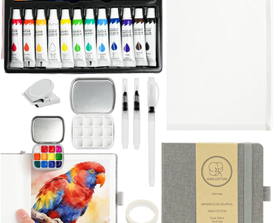 Contain with Paint Mixing Palette and Watercolour Tray,Watercolour Paint Mixing Palettes for Artists
