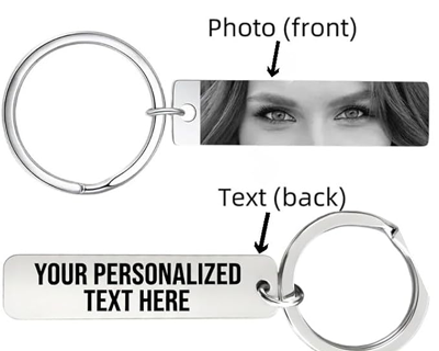 Personalized Photo Keychain - Custom Laser Engraved Picture Keychain for Men & Women